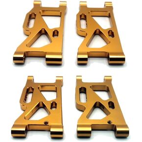 AMORIL 1:14 Scale RC Truck Front/Rear Swing Arm Set (Including Allen Screws + Polished Rod Needed for Assembly) - Aluminum Alloy - Gold