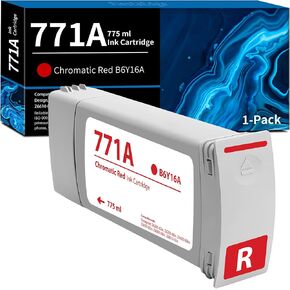 771 771A Chromatic Red Ink Cartridge 775ml 1-Pack B6Y16A Ink Replacement for HP 771 771A Ink for DesignJet Z6200 Z6600 Z6610 Z6800 Z6810 Printer Ink