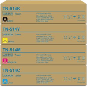 TN514 TN-514 استبدال خرطوشة الحبر لـ Konica Minolta TN514K TN514C TN514M TN514Y Bizhub C458 C558 C658 (أسود سايان أرجواني أصفر)