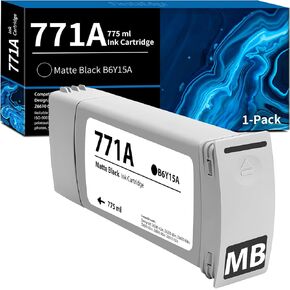 771A 771 خرطوشة الحبر الأسود اللامعة 775ML 1-Pack B6Y15A استبدال الحبر لـ HP 771 771A حبر DesignJet Z6200 Z6600 Z6610 Z6800 Z6810 حبر الطابعة