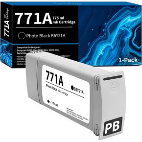 771 771A Photo Black Ink Cartridge 775ml 1-Pack B6Y21A Replacement for HP 771 771A Ink for DesignJet Z6200 Z6600 Z6610 Z6800 Z6810 Printer Ink