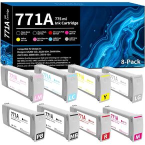 771 771A خراطيش حبر 775ML 8-Pack B6Y15A B6Y16A B6Y17A B6Y18A B6Y19A B6Y20A B6Y21A B6Y22A REPLISTEN (PB/MB/R/M/Y/LM/LC/LG)