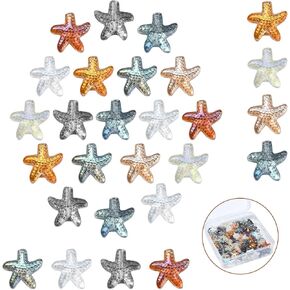 Kitbeads 100pcs حبات الفراشة الزجاجية العشوائية - حشرة حيوانية ملونة شفافة الفراشات المصباح لصنع المجوهرات بشكل كبير