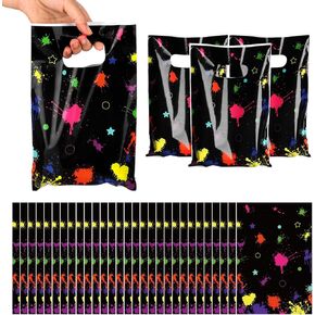 FOWECELT 100 PCS Baseball Goodie Bags ، حقائب هدايا حفلات البيسبول مع مقابض معالجة الحلوى البلاستيكية للوجبات الخفيفة للأطفال الرياضية ، لعبة عيد ميلاد فريق FAVORS FAVORS