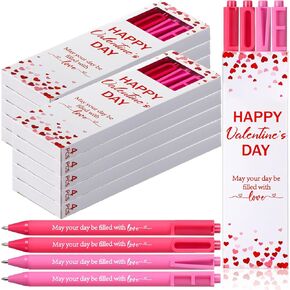 10 Sets Valentines Appreciation Gifts for Employees Bulk Love Sign Ballpoint Pens with Red Heart Boxes Valentine Party Favor Inspirational Quote Pens Motivational Boxes for Staff