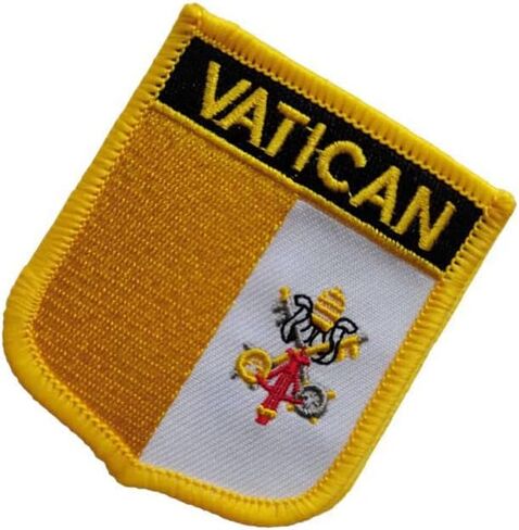 Vatican Single Flag Embroidered Patches Tactical Morale Applique Fastener Iron On Sew On Emblem Patch 2 Pieces (Vatican) in Saudi Arabia