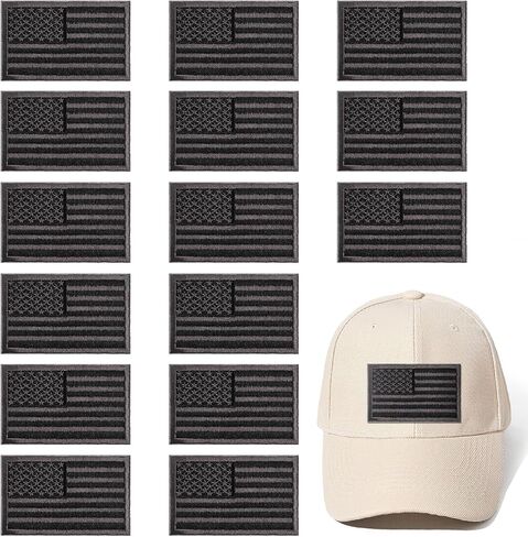 Gygyl 15 قطعة حديد صغير على بقع العلم الأمريكي بتصحيحات الولايات المتحدة الوطنية أوف أمريكا ، تصحيح التطريز للملابس ، والقبعة ، والجوارب ، والجينز ، وملحقات DIY-البيضاء والأحمر in Kuwait