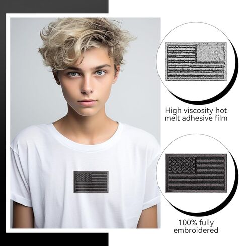 Gygyl 15 قطعة حديد صغير على بقع العلم الأمريكي بتصحيحات الولايات المتحدة الوطنية أوف أمريكا ، تصحيح التطريز للملابس ، والقبعة ، والجوارب ، والجينز ، وملحقات DIY-البيضاء والأحمر in Kuwait