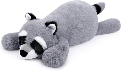 Raccoon Plush, 17in Weighted Raccoon Stuffed Animals, Cute Plush Toys Realistic Raccoons Body Pillow Hug Sleeping Fluffy Animal Toys for Kids, Bed Decor Plushie Doll Birthday Gift in Saudi Arabia