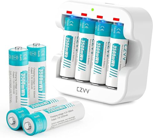 AA Rechargeable 1.5V Batteries with White LCD Fast-Charger (Pack of 8) in Saudi Arabia
