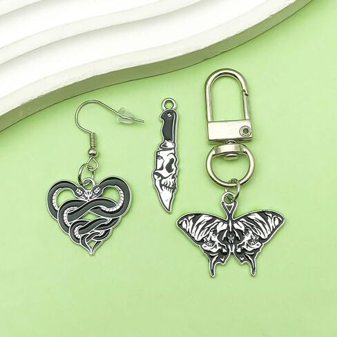 Wocraft 20pcs Silver Skull Butterfly Halloween Tharms for Jewelry Making Tharms Tharms Designs Designs Bracelets Striprings Actor Halloween Party Decoration Home Diy Art Craft Heals (SN952) in Saudi Arabia