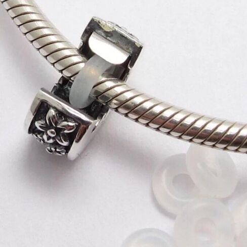 RUBYCA 20pcs Silver Color Clip Lock Stopper Clasp Beads DIY fit European Charm Bracelet Model 108 in Saudi Arabia