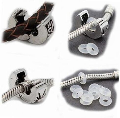 RUBYCA 20pcs Silver Color Clip Lock Stopper Clasp Beads DIY fit European Charm Bracelet Model 108 in Saudi Arabia