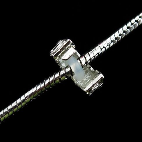 RUBYCA 20pcs Silver Color Clip Lock Stopper Clasp Beads DIY fit European Charm Bracelet Model 108 in Saudi Arabia