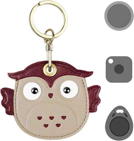 حامل لطيف من Tile Mate، حافظة عالمية تناسب AirTag، Galaxy SmartTag، eufy SmartTrack Link، Key Fob، حافظة جلدية ذكية لتتبع الهواء مع حلقات مفاتيح (دولاب الهواء) in Kuwait