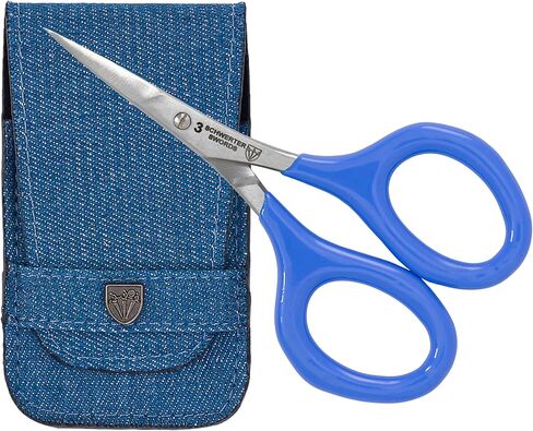 3 Swords Germany - Embroidery Scissors, Shears for Art Work, Daily Use in Household, Sewing, Art Work, Craft with Synthetic Leather case - blue/blue in Kuwait