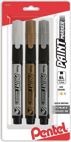 Pentel Paint Markers, Medium Bullet Point, Assorted Ink (DEFGKNPSV) 9-pk - MMP20BP9M in Saudi Arabia