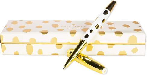 kate spade new york Black Ink Ballpoint Pen with Reusable Gift Box, Professional Office Pen for Women Accepts Standard Refills, Candy Stripe in Saudi Arabia