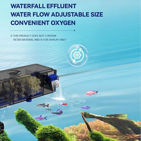 Hang On Aquarium Filter, Multi-Layer Aquarium Filter for 23.8 Gallon Fish Tanks, Low-Noise Operation Fish Tank Filter, Fish Tank Hang on Back Filter for Freshwater Saltwater Tank 110V ZY-A F-380 in Saudi Arabia