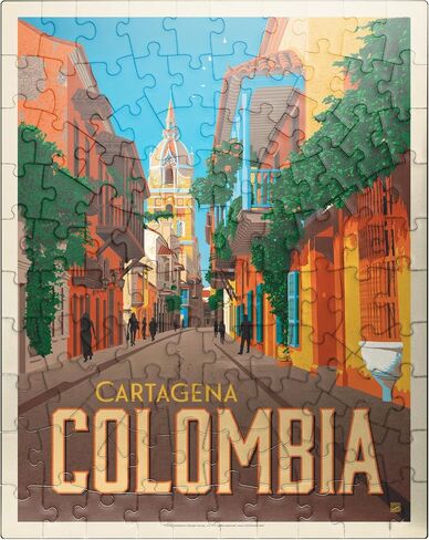 MyPuzzle Colombia: Cartagena, Vintage Poster - Premium 500 Piece Jigsaw Puzzle for Adults in Saudi Arabia