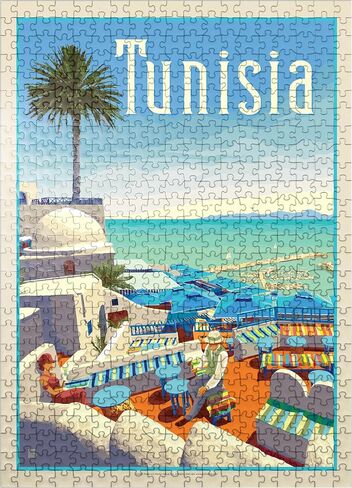MyPuzzle Tunisia: A Journey Through History and Beauty, Vintage Poster - Premium 500 Piece Jigsaw Puzzle for Adults in Saudi Arabia