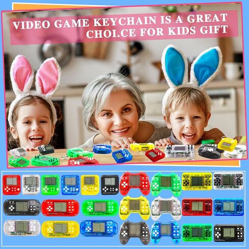 48 Pack Mini Video Game Party Favors Video Game Keychain Handheld Video Game Key Chain for Kids Goddie Bag Fillers in Saudi Arabia