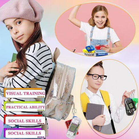 48 Pack Mini Video Game Party Favors Video Game Keychain Handheld Video Game Key Chain for Kids Goddie Bag Fillers in Saudi Arabia