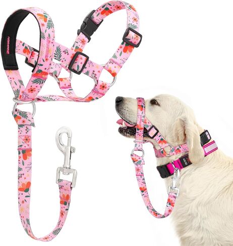 No-Pull Dog Headcollar, Gentle Lead for Large Dogs to Stop Heavy Pulling, Anti-Pull Head Halter Muzzle for Easy Control on Walks (Pink, Large) in Kuwait