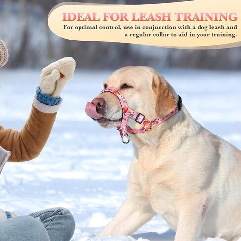 No-Pull Dog Headcollar, Gentle Lead for Large Dogs to Stop Heavy Pulling, Anti-Pull Head Halter Muzzle for Easy Control on Walks (Pink, Large) in Kuwait