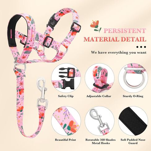 No-Pull Dog Headcollar, Gentle Lead for Large Dogs to Stop Heavy Pulling, Anti-Pull Head Halter Muzzle for Easy Control on Walks (Pink, Large) in Kuwait
