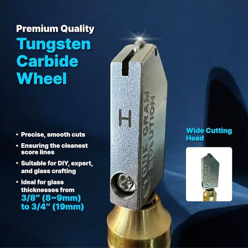ONEGRAMSOLUTION Oil-Feed Glass Cutter 308BH Heavy-Duty Aluminum Body and Tungsten Carbide Wheel for Glass Thickness Ranging 8mm to 19mm in Saudi Arabia