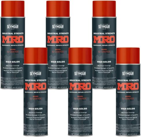 SEYMOUR 620-1433 Industrial MRO High Solids Spray Paint, Flat Black, 16 Ounce (Pack of 2) in Kuwait