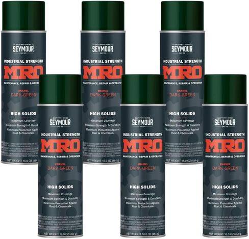 SEYMOUR 620-1433 Industrial MRO High Solids Spray Paint, Flat Black, 16 Ounce (Pack of 2) in Kuwait