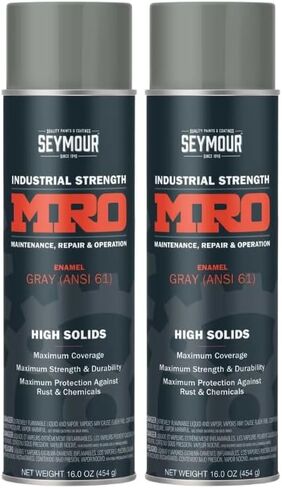 SEYMOUR 620-1433 Industrial MRO High Solids Spray Paint, Flat Black, 16 Ounce (Pack of 2) in Kuwait