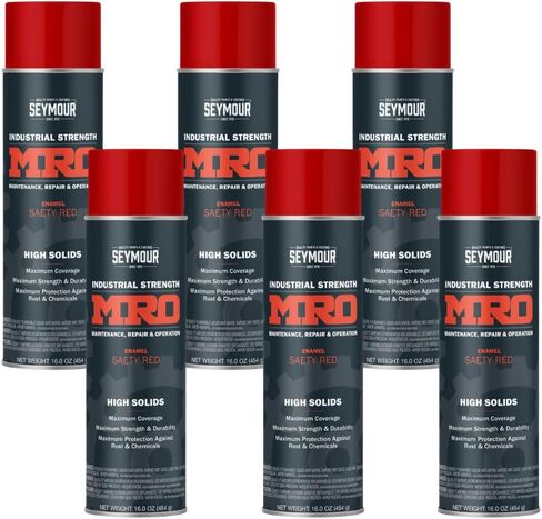 SEYMOUR 620-1433 Industrial MRO High Solids Spray Paint, Flat Black, 16 Ounce (Pack of 2) in Kuwait