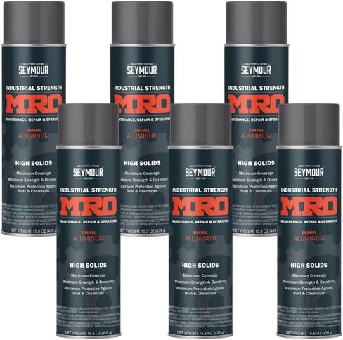 SEYMOUR 620-1433 Industrial MRO High Solids Spray Paint, Flat Black, 16 Ounce (Pack of 2) in Kuwait