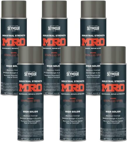 SEYMOUR 620-1433 Industrial MRO High Solids Spray Paint, Flat Black, 16 Ounce (Pack of 2) in Kuwait
