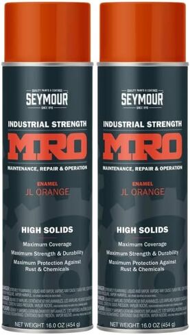 SEYMOUR 620-1433 Industrial MRO High Solids Spray Paint, Flat Black, 16 Ounce (Pack of 2) in Kuwait