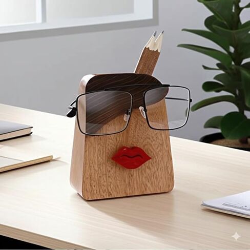 storeindya Handcrafted Wooden Eyeglass Spectacle Holder Organizer Spectacle Stand Trinket Tray Catch All Dish. (Design 9) in Kuwait