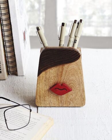 storeindya Handcrafted Wooden Eyeglass Spectacle Holder Organizer Spectacle Stand Trinket Tray Catch All Dish. (Design 9) in Kuwait