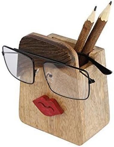 storeindya Handcrafted Wooden Eyeglass Spectacle Holder Organizer Spectacle Stand Trinket Tray Catch All Dish. (Design 9) in Kuwait