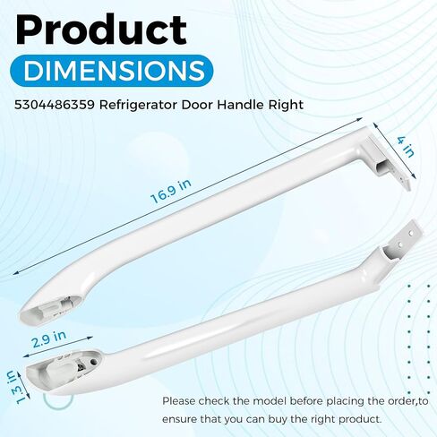 5304486359 Refrigerator Door Handle Replace 5304506469 5304504507 5304497105 AP6036330 Right Refrigerator Side Door Handle FFTR1814QW4A FFTR1821QW0 FFTR1821QW1 FFTR1814QW3 LFTR1814LWK LFHT1831QP2 in Kuwait