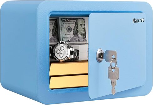 0.23 Cub Safe ، صندوق آمن صغير مع مفتاح ، وخزائن منزلية صغيرة مقابل المال ، والعملة النقدية ، والأمان آمن للأطفال ، صندوق القفل للعناصر الشخصية ، الأسود ، 6.69 × 9.06 × 6.69 بوصة in Kuwait