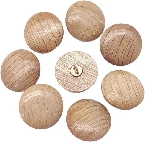 20pc Natural Wood Buttons with Shank Round Buttons DIY Craft Sewing Button 18mm in Saudi Arabia