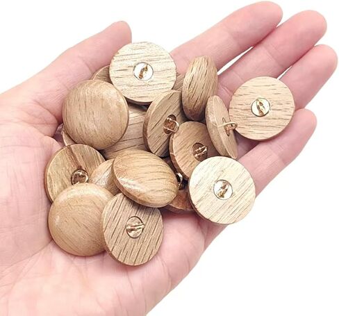 20pc Natural Wood Buttons with Shank Round Buttons DIY Craft Sewing Button 18mm in Saudi Arabia