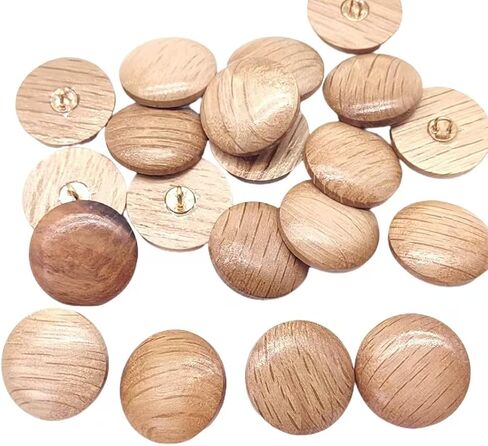 20pc Natural Wood Buttons with Shank Round Buttons DIY Craft Sewing Button 18mm in Saudi Arabia