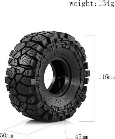 4PCS 1.9 inch RC Mud slingers Tires 115mm RC Rubber Crawler Tyres Set Mud Grappler Tires Fit for 1/10 RC Crawler Car Axial SCX10 90046 SCX10 III Traxxas TRX4 TRX6 Tamiya CC01 D90 in Saudi Arabia