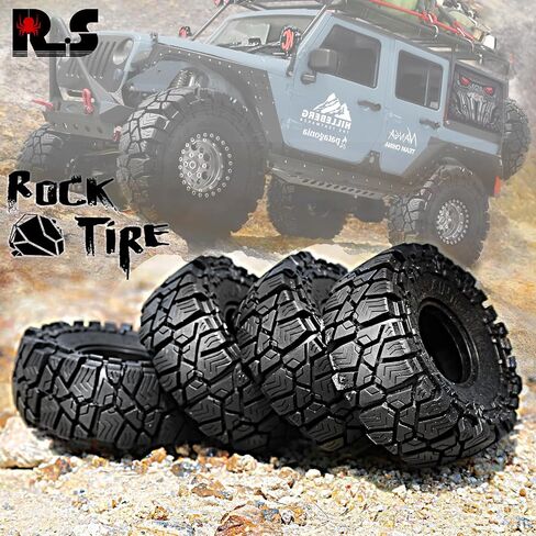 4PCS 1.9 inch RC Mud slingers Tires 115mm RC Rubber Crawler Tyres Set Mud Grappler Tires Fit for 1/10 RC Crawler Car Axial SCX10 90046 SCX10 III Traxxas TRX4 TRX6 Tamiya CC01 D90 in Saudi Arabia