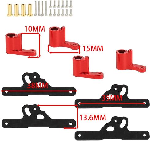 شفرات صدمة فليكس وتصاعد امتصاص الصدمات من الألومنيوم لمدة 1/24 زاحف RC SCX24 90081 C10 Ford Bronco Jeep Gladiator Parts (Black) in Saudi Arabia