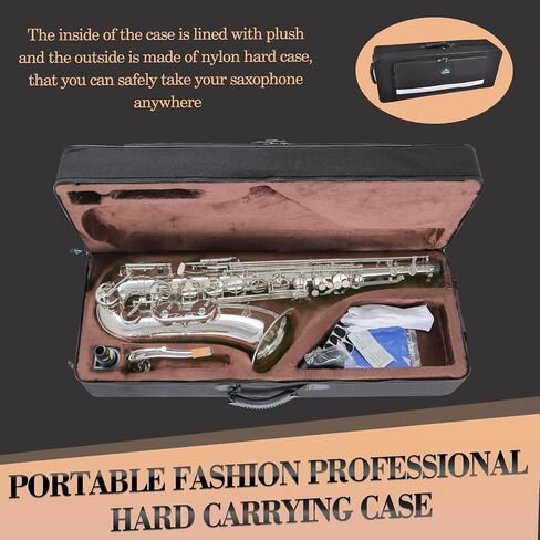 EASTROCK Tenor Saxophone Golden B Flat Tenor Sax Professional Tenor Saxophone for Beginners Students Kids and Musicians with Carrying Case,Mouthpiece,Reeds,Cushion Pads,Cleaning Kit,Neck Strap in Kuwait